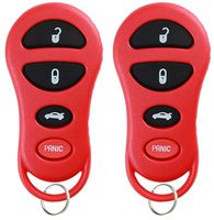 KeylessOption Keyless Entry Remote Control Car Key Fob Replacement for GQ43VT17T 04602260 -Red (Pack of 2)