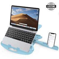 Carnation Laptop Stand Desk with Phone Stand and Cable Clip. Adjustable, Foldable & Portable Riser. Fully Compatible MacBook Base Holder. Enjoy!