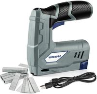 WORKPRO Cordless Staple Gun - 3.6V Electric Stapler, Rechargable 2000mAh Li-ion Battery, USB Charger, 1000-Pack JT21 Staples and 1000-Pack 15mm T Nails Included