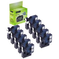 GREENCYCLE 10 PK Black on White Label Tape Compatible for DYMO D1 45013 S0720530 12mm Wide 7m Length 1/2 X 23'