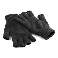 Beechfield Unisex Plain Basic Fingerless Winter Gloves (L/XL) (Charcoal)