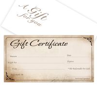 Blank Gift Certificates 25set - Rustic - Comes with Free matching Envelopes - Small Business, Spa, Makeup,Hair Beauty Salon,Restaurant,Wedding Bridal,Baby Shower,Holiday,Christmas,Birthday
