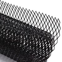 AUTOT 40"x13" Car Grill Mesh 12x6mm Aluminum Alloy Grille Mesh Sheet Rhombic Type Black
