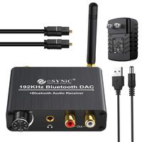 eSynic 192kHz DAC Digital to Analog Audio Converter with Bluetooth 5.0 Receiver Volume Control Optical Coaxial Toslink Bluetooth Digital Audio to Analog Stereo L/R RCA 3.5mm