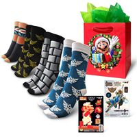 Controller Gear Authentic and Officially Licensed Nintendo Super Mario/Zelda Socks & Decal Sheet Holiday Gift Bundle for Men and Women