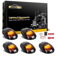 Partsam 5X Amber 12 LED Smoke Cab Roof Running Top Marker Lights 264146BK Assembly Wire Harness Replacement for Dodge Ram 1500 2500 3500 4500 5500 2003-2018 Pickup Trucks