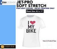JET-PROSS JETPRO SOFSTRETCH HEAT TRANSFER PAPER 8.5 X 11" CUSTOM PACK 10 SHEETS