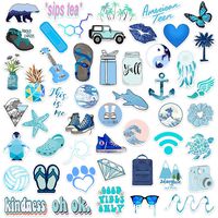 Stickers for Water Bottle Big 50-Pack Cute, Aesthetic, Waterproof Stickers for Girls Teens, VSCO Stickers Pack Perfect for Laptop, Hydro Flask, Skateboard, Travel Case, Extra Durable 100% Vinyl