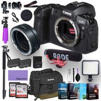 Canon EOS R Mirrorless Digital Camera (Body Only) and Canon Mount Adapter EF-EOS R kit Bundled with Deluxe Accessories Like Rode Microphone, High Speed Flash, 4-Pack Photo Editing Software and More...