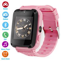 Ralehong Kids Phone Smartwatch Games 1.54 inch Touch Screen Music Player Two-Way Call Camera Bluetooth (Pink)