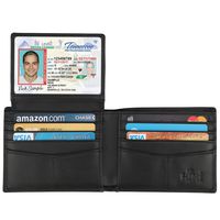 Wallet for Men-Genuine Leather RFID Blocking Bifold Stylish Wallet With 2 ID Window (Black-Smooth Leather)