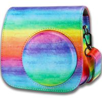 Big Trend Camera Case Bag Compatible for Fujifilm Instax Mini 9 Instant Film Camera, Also for Fujifilm Instax Mini 8 Instant Film Camera, with Accessories Pocket and Strap (Rainbow)