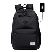 College Backpack High School Bookbag, Waterproof Travel Laptop Backpack, Business Bags with USB Charging Port, Fit 15.6-Inch Laptop and Notebook (Black)