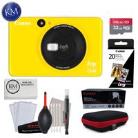 Canon Ivy CLIQ Instant Camera (Bumblebee Yellow) w/Advance Instant Cam Bundle