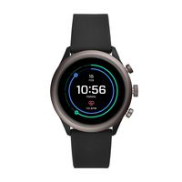 Fossil Men's Sport Heart Rate Metal and Silicone Touchscreen Smartwatch, Color: Grey, Black (FTW4019)