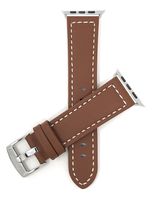 Bandini Replacement Watch Band for Apple Watch 38mm, Tan, Racer, White Stitching, Leather, Fits Series 1, 2 and 3