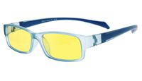 Eyekepper Yellow Tinted Lens 94% Blue Light Blocking Computer Glasses (Blue/Blue Arm +2.50)