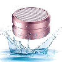 ASYOREN Waterproof Bluetooth Speaker, Mosquito Repellent Bluetooth Speakers for Shower Home Beach Travel Hiking Camping Sport, AUX TF Card FM MP3 Player TWS Wireless Mini Portable Metal Speaker (Pink)