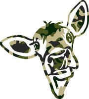 hBARSCI Calf Vinyl Decal - 5 Inches - for Cars, Trucks, Windows, Laptops, Tablets, Outdoor-Grade 2.5mil Thick Vinyl - Camo Print