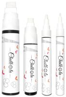 White Chalkboard Chalk Markers - White Dry Erase Marker for Blackboard, Chalkboard Signs, Windows, Glass | Variety pack - Fine & Jumbo Size Ink Pens (3mm, 6mm, 10mm, 15mm)