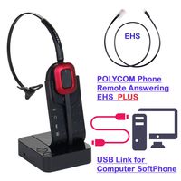 Computer and Polycom VVX300, VVX310, VVX400, VVX410, VVX500, VVX600, VVX1500 Compatible Wireless Headset