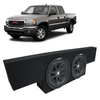 Compatible with 01-06 GMC Sierra Non-HD Crew Cab Truck Kicker Comp C10 Dual 10" Sub Box Enclosure - Final 2 Ohm