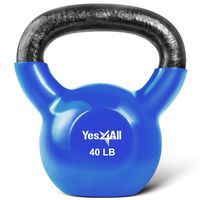 Yes4All Vinyl Coated Kettlebell Weights Set - Great for Full Body Workout and Strength Training - Vinyl Kettlebell 40 lbs