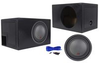 Alpine Type-R R-W12D2 12" 750w RMS Car Audio Subwoofer+Vented Sub Box Enclosure