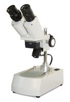 Parco Scientific Binocular Stereo Microscope, 4X Objective, 10X WF Eyepiece, 40X Magnification, Top and Bottom LED Illumination, Post-Mounted Stand, 110V
