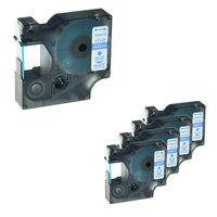NineLeaf 5 Pack Compatible Label Tape for Dymo Standard D1 45014 S0720540 Blue Print on White Tape Labeling Cartridges 1/2" x 23' 12mm x 7m Compatible for LabelManager 160 280 420P PnP Printer