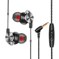 in-Ear Wired Headphones, AOKII Wired Earbuds Earphones with Microphone for All 3.5mm Interface Device Black,Magnet Attraction Earphones (Red)