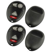 Key Fob Keyless Entry Remote Shell Case & Pad fits Buick Century Regal Rendezvous / Oldsmobile Intrigue / Pontiac Aztek Grand Prix 2001 2002 2003 2004 2005, Set of 2