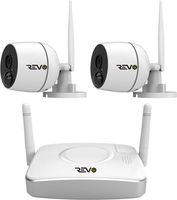 Revo America RWG41BNDL-1 4 Ch. Wireless Gateway Security System, 32GB Micro SD Card & 2 X 1080P Audio Capable Bullet Cameras, Built-in PIR - Remote Access via Smart Phone, Tablet and PC