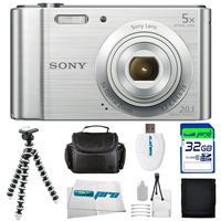 Sony Cyber-shot DSC-W800 Digital Camera (Silver) + 32GB Pixi-Basic I3ePro Accessory Bundle