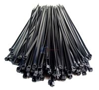 1000 Pieces 11" Black Nylon Cable Zip Wire Ties 50 Lbs Tensile 10 Packs of 100