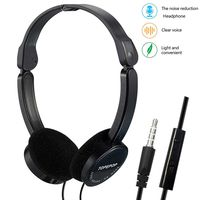 Wired Headphones on Ear Earphones Foldable Lightweight Headsets Noise Cancelling Stereo Headphones with Mic Volume Control 3.5mm Jack Kids Headphones for Children Boys Girls Adults Cell Phones Laptop