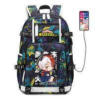 My Hero Academia Anime Boku no Hero Academia Cosplay Backpack Daypack Bookbag Laptop School Bag with USB Charging Port (Color 2B)