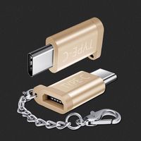 Tuscom USB-C Type-C to Micro USB Data Charging Adapter with Keychain For Samsung Galaxy Note 8 S8 Plus S8+ MacBook Pro New Macbook Pixel XL Nexus 5X 6P LG G5 G6 V20 Nintendo Switch and More (#G(Gold)
