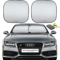 Autoamerics Windshield Sun Shade 2-Piece Foldable Car Front Window Sunshade for Most Sedans SUV Truck - Auto Sun Blocker Visor Protector Blocks Max UV Rays and Keeps Your Vehicle Cool (Universal Fit)