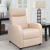Homall Single Recliner Chair Padded Seat PU Leather Living Room Sofa Recliner Modern Recliner Seat Club Chair Home Theater Seating (Beige)