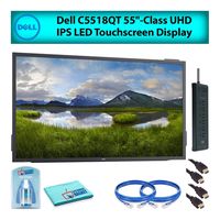Dell C5518QT 55" Inch Class UHD IPS LED Touchscreen Display Monitor for Office Meetings (Renewed) Advanced Bundle with Cleaning Kit, 2-Ethernet Cables, 2-HDMI Cables, and Surge Protector