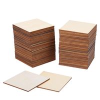 Ruisita 80 Pieces Square Unfinished Blank Wood Pieces Wooden Cutout Tiles for Painting Writing and DIY Arts Crafts Project，3 x 3 Inch (3 x 3 Inches)