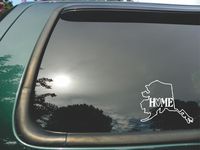 Alaska State- Home (D)- Die Cut White Vinyl Window Decal/sticker for Car/ Truck/ Laptop 5"x5.5"