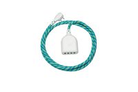 360 Electrical 360621 Habitat4.8 Braided w/ 4.8A 4-Port USB extension cord, 6 ft, Mint Julep