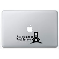 Crazy4Decals Ask ME About Real Estate 5" Decal Vinyl Sticker 20 Colors for Laptops, Ipads, Car Windows, Doors, Office Walls Realtor and Any Smooth Surface. (Black)