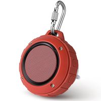Outdoor Waterproof Bluetooth Speaker,Kunodi Wireless Portable Mini Shower Travel Speaker with Subwoofer, Enhanced Bass, Built in Mic for Sports, Pool, Beach, Hiking, Camping (Red)