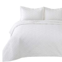 Bedsure Quilt Set Ivory Twin Size (68x86 inches) - Flower Petal Design - Soft Microfiber Lightweight Coverlet Bedspread for All Season - 2 Pieces Reversible (Includes 1 Quilt, 1 sham)