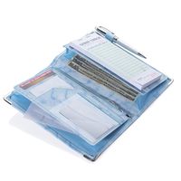 Sonic Server 5x8 Marble Server Book Organizer with Magnetic Pockets, Zipper Pouch & Pen Holder for Waitress Waiter Waitstaff | Fits Apron Holds Guest Checks Money Receipts Order Pad (Baby Blue)