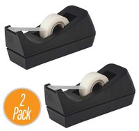 Desktop Tape Dispenser - Non-Skid Base - Weighted Tape Roll Dispenser - Perfect for Office Home School (Tape not Included) - (2-Pack)