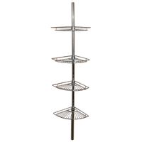 Zenna Home, Chrome 2114S, Tension Corner Pole Caddy